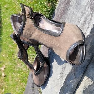 Brown wedge heels